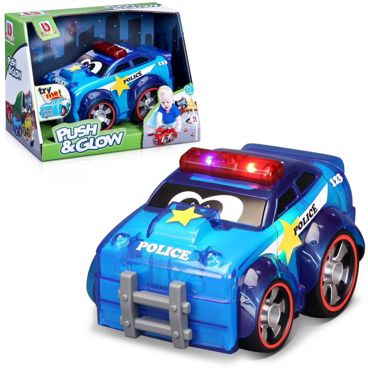 BB Junior Cars Push & Glow Police Car
