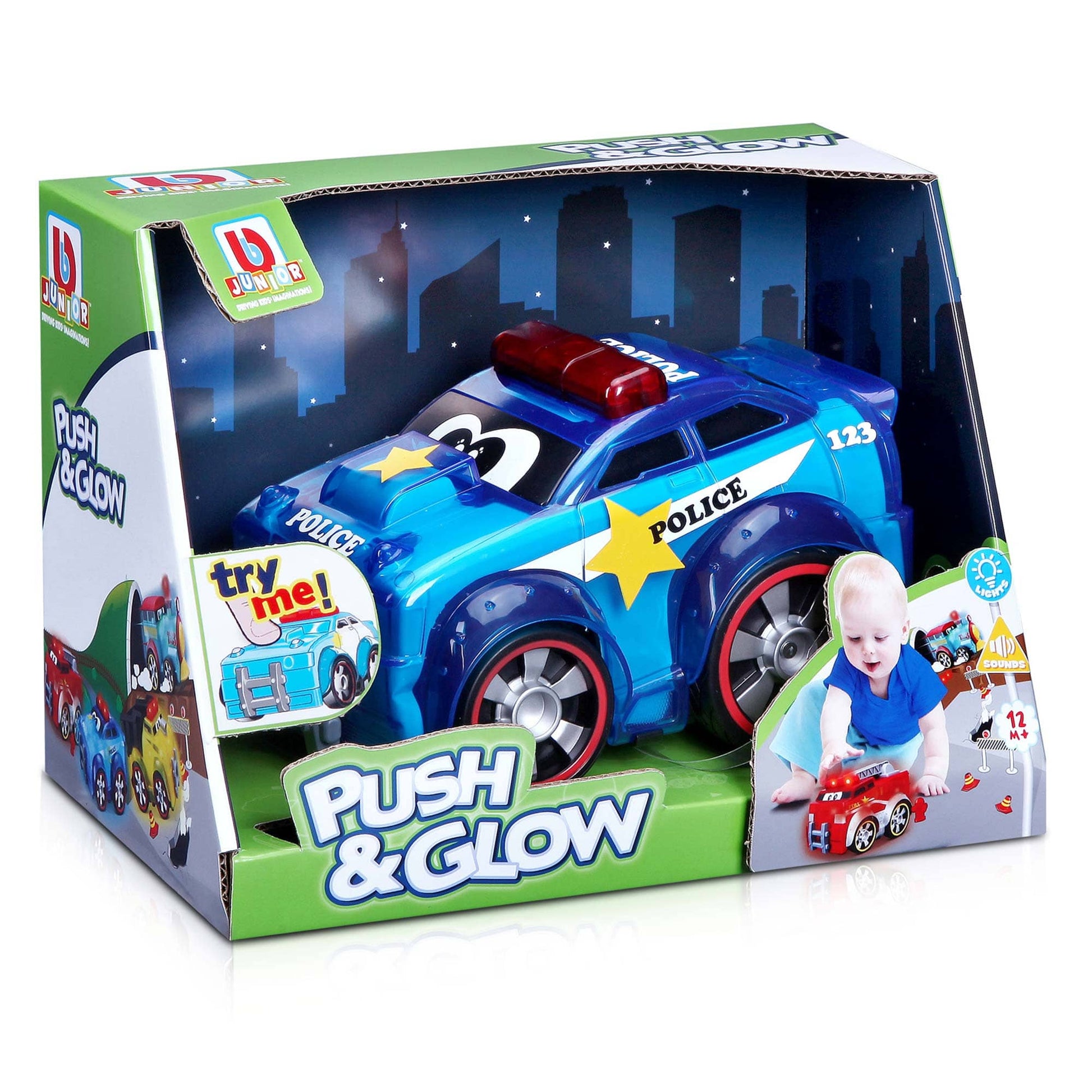 BB Junior Cars Push & Glow Police Car
