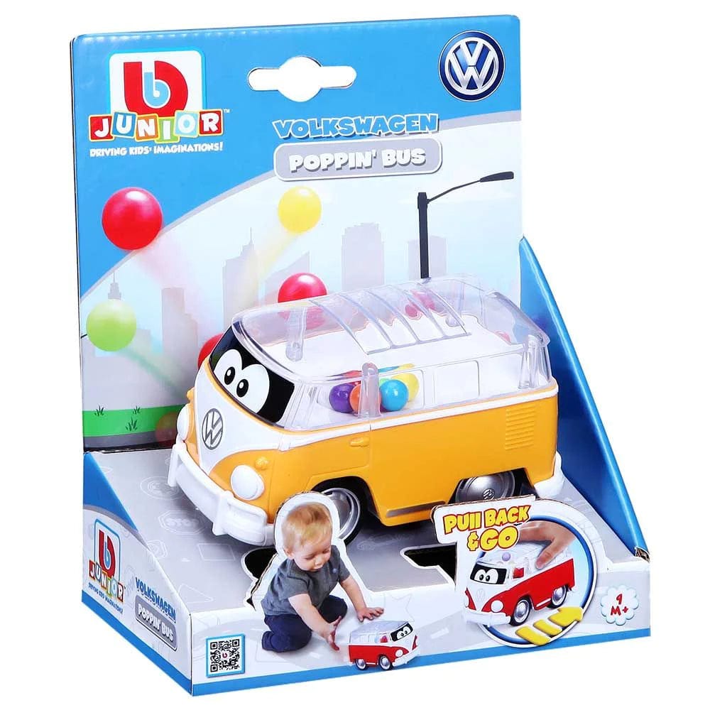 BB Junior Cars Volkswagen - Poppin' Bus - Samba Bus : Red, Yellow