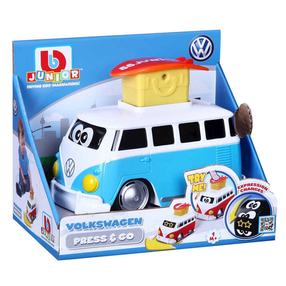 BB Junior Cars Volkswagen - Press & Go - Samba Bus : Red, Blue (1:1)