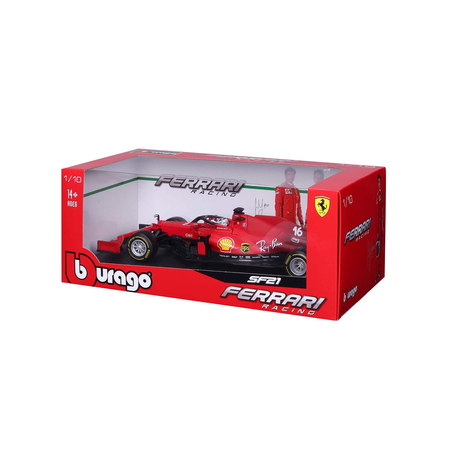 Bburago Car Toys 1:18 Ferrari Racing Sf21 (With Helmet)