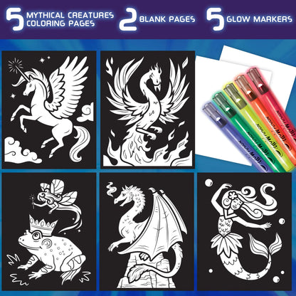 Crayola Glow Fusion, Marker Coloring Set, Mythical Creatures