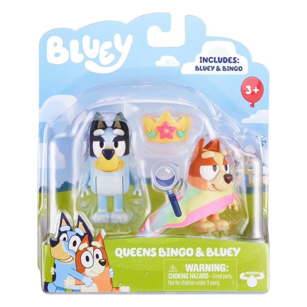 Bluey Toys Bluey 2pk Figurine - Queens - Bluey And Bingo