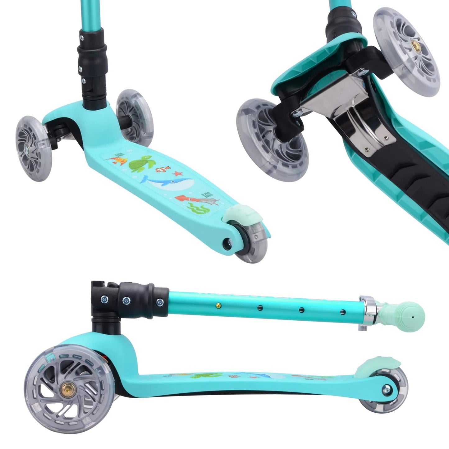 BoldCube Outdoor BoldCube Teeny 3 Wheel Scooter Folding - Ocean