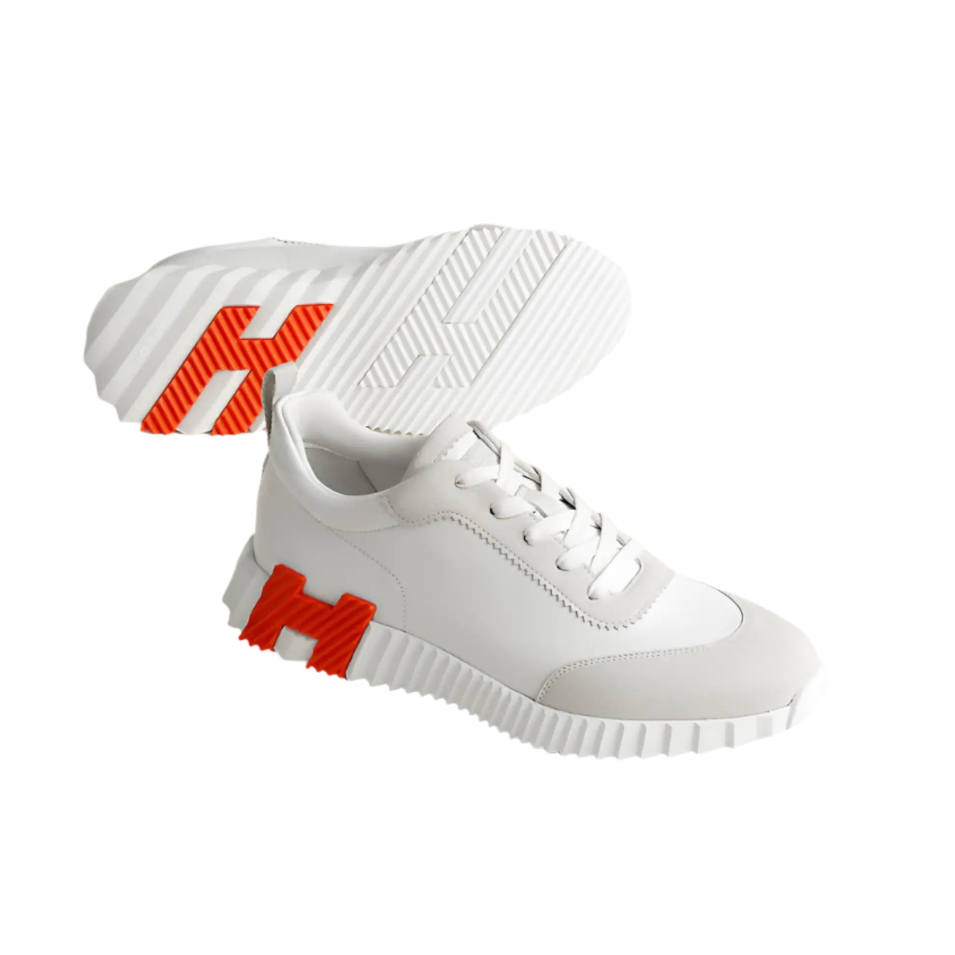 Hermes Bouncing Sneaker "Blanc/Orange" - 45 EU
