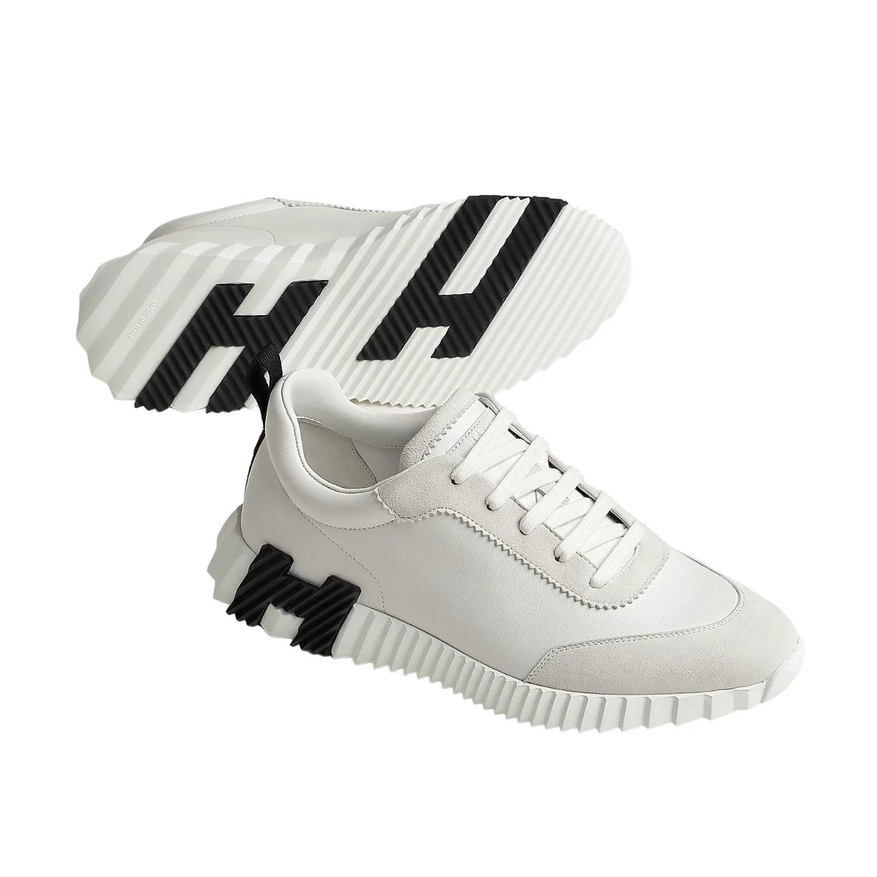 Hermes Bouncing Sneaker "Blanc/Black" - 42 EU