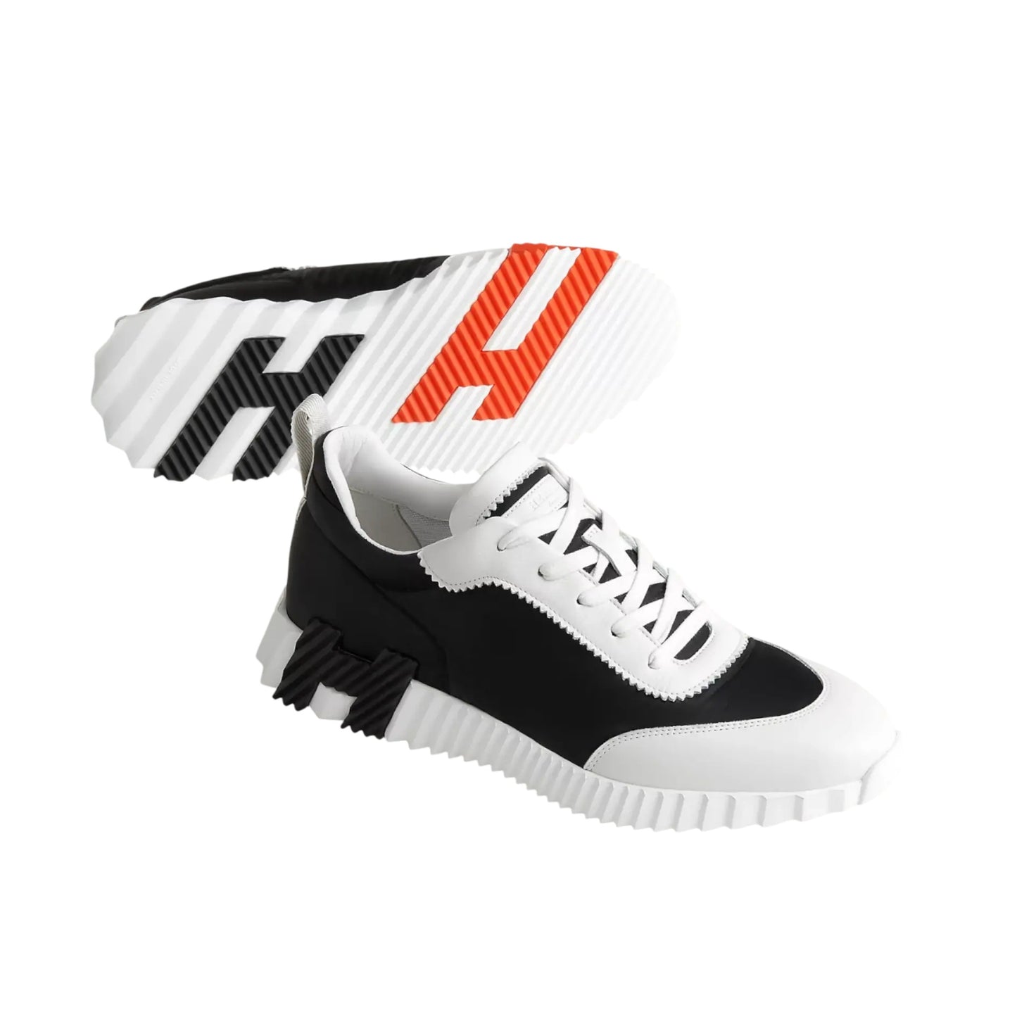 Hermes Bouncing Sneaker Ripstop Fabric "Black White Orange"