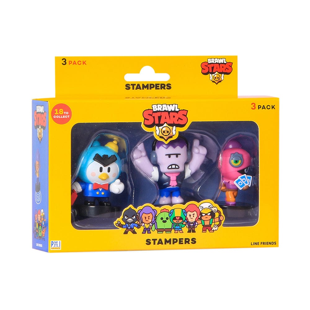 BRAWL STARS Action Figures Brawl Stars Stampers 3Pk Window Box (S1)