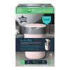 Tommee Tippee - Twist and Click Advanced Nappy Bin with 1x Refill Cassette with Sustainably Sourced Antibacterial GREENFILM - Pink
