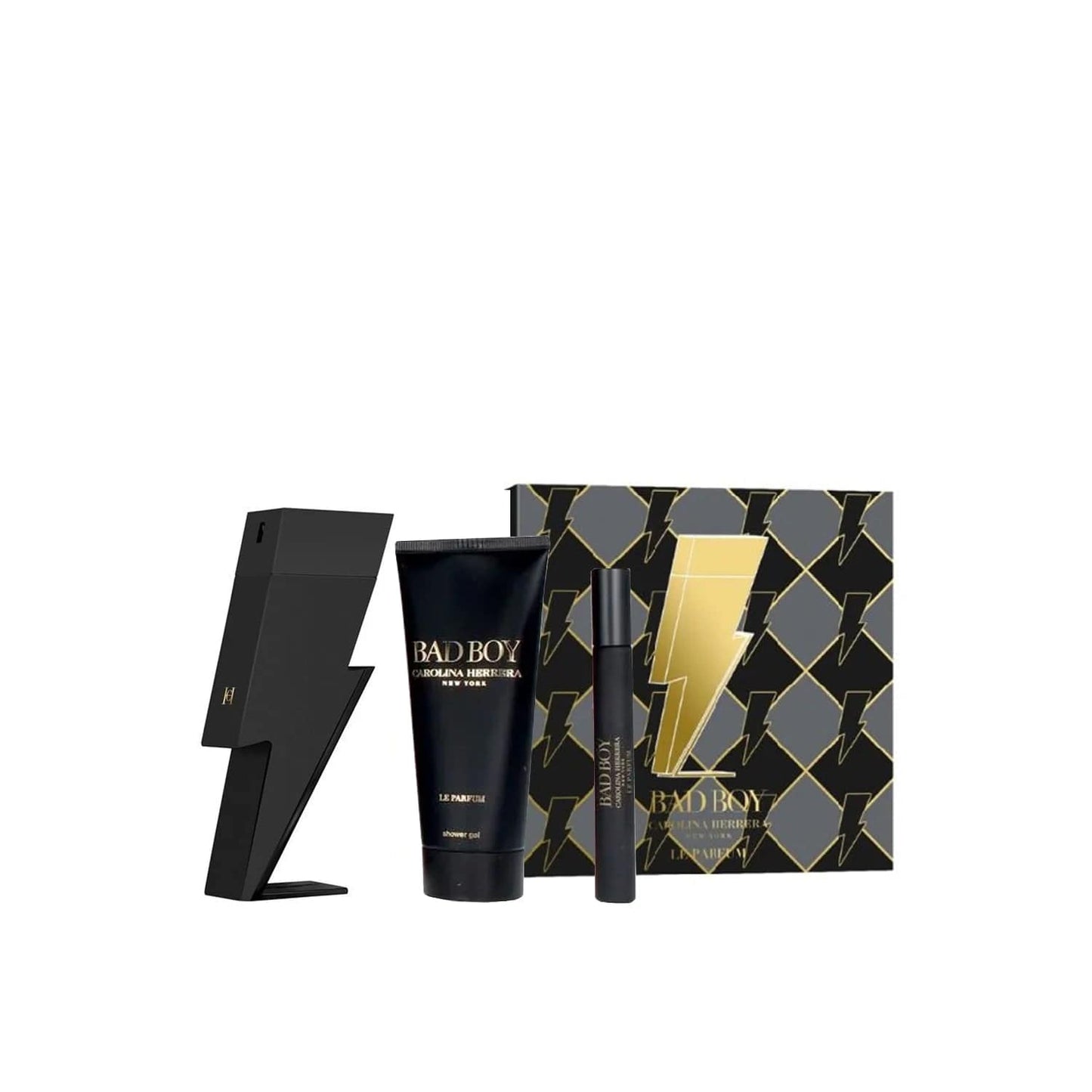 Carolina Herrera Perfume & Cologne Carolina Herrera Ch Bad Boy - Eau de Toilette, 100 ml + Miniature 10 ml + Shower Gel 100 ml Gift Set