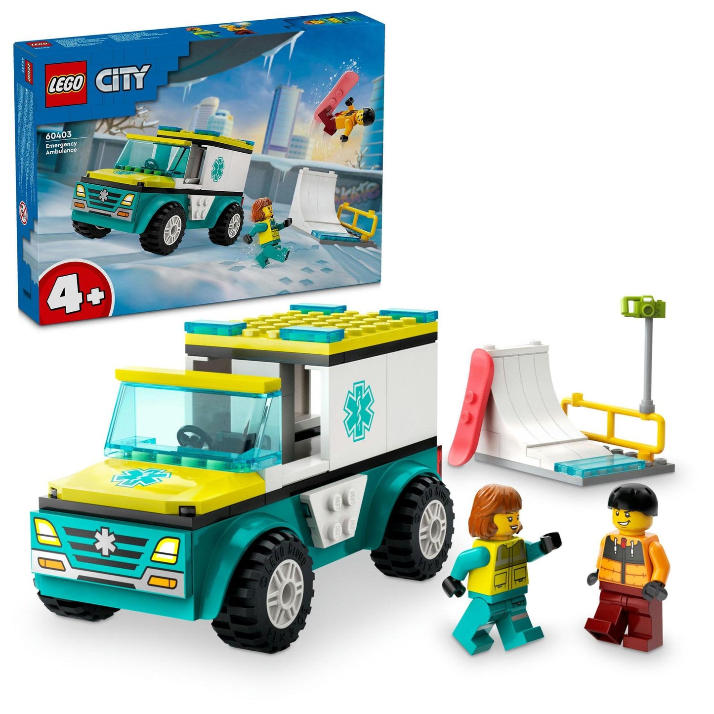 Lego - Emergency Ambulance And Snowboarder Set