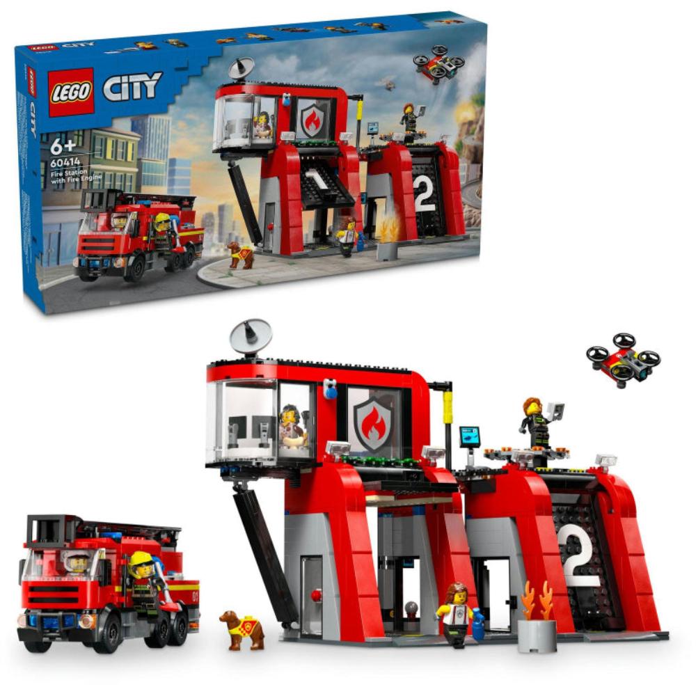 Lego - Fire Station With Fire Truck Set