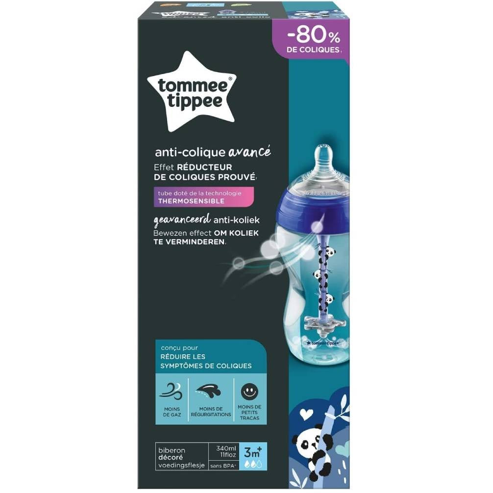 Tommee Tippee - Advanced Anti-Colic Feeding Bottle, 340ml x1 - Boy