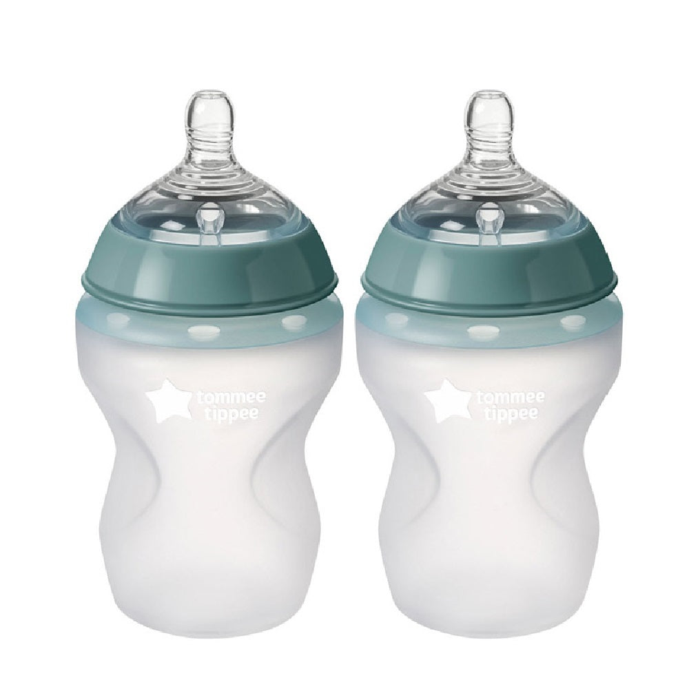 Tommee Tippee - Closer to Nature Soft Feel Silicone Baby Bottles - 260ml, Pack of 2