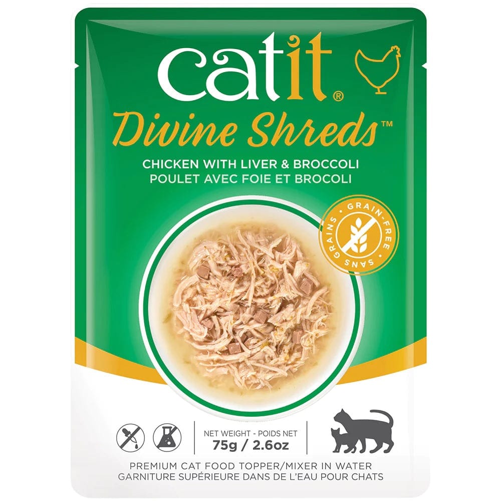 Catit Pet Supplies Catit Divine Shreds, Chicken with Liver & Broccoli 75g