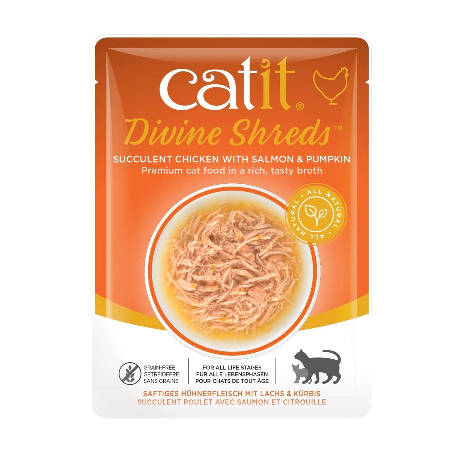 Catit Pet Supplies Catit Divine Shreds, Chicken with Salmon & Pumpkin 75g