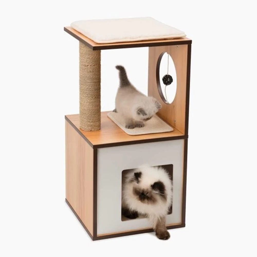 Catit Pet Supplies Catit Premium Cat Furniture V-Box Small - Walnut