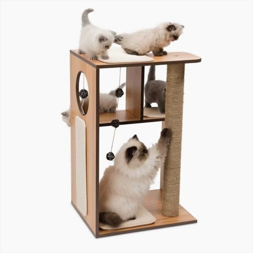 Catit Pet Supplies Catit Premium Cat Furniture V-Box Small - Walnut