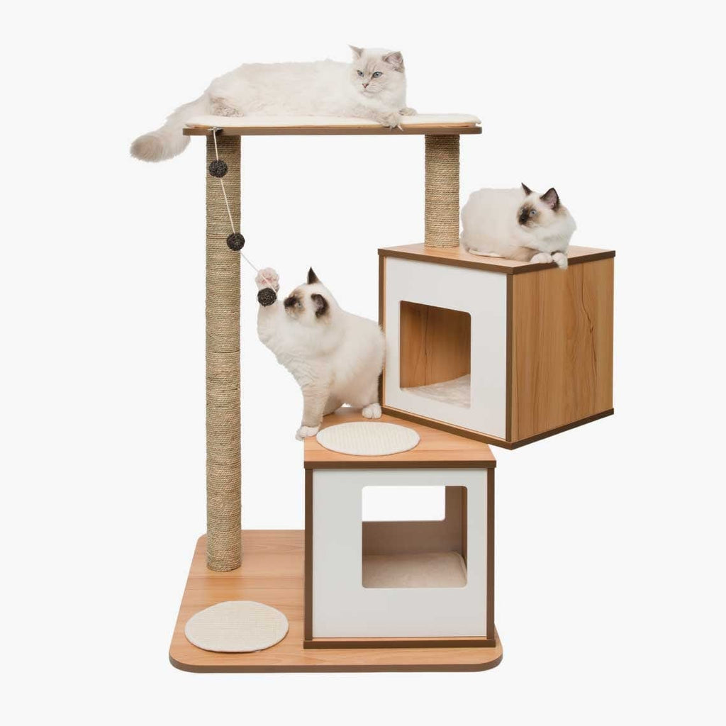 Catit Pet Supplies Catit Premium Cat Furniture V-Double - Walnut