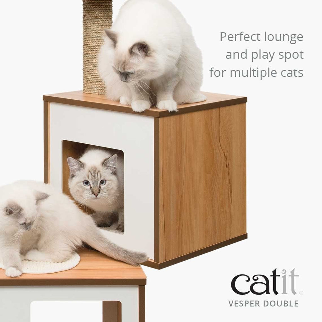 Catit Pet Supplies Catit Premium Cat Furniture V-Double - Walnut