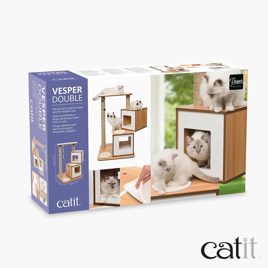 Catit Pet Supplies Catit Premium Cat Furniture V-Double - Walnut