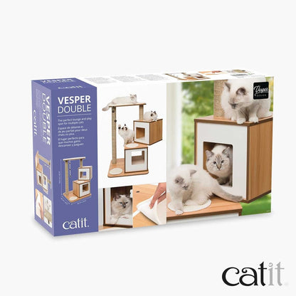 Catit Pet Supplies Catit Premium Cat Furniture V-Double - Walnut