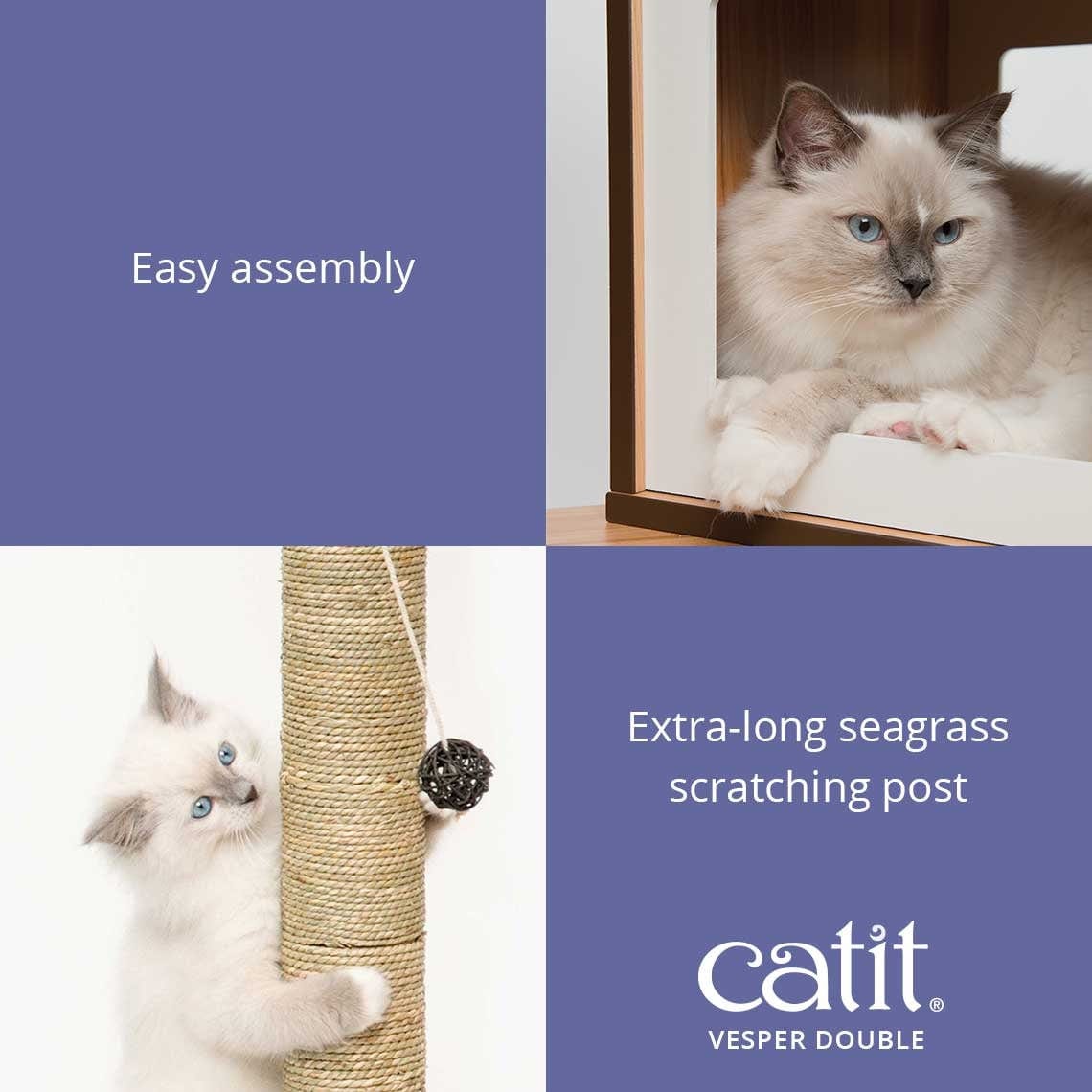 Catit Pet Supplies Catit Premium Cat Furniture V-Double - Walnut