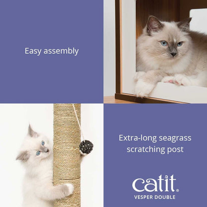 Catit Pet Supplies Catit Premium Cat Furniture V-Double - Walnut