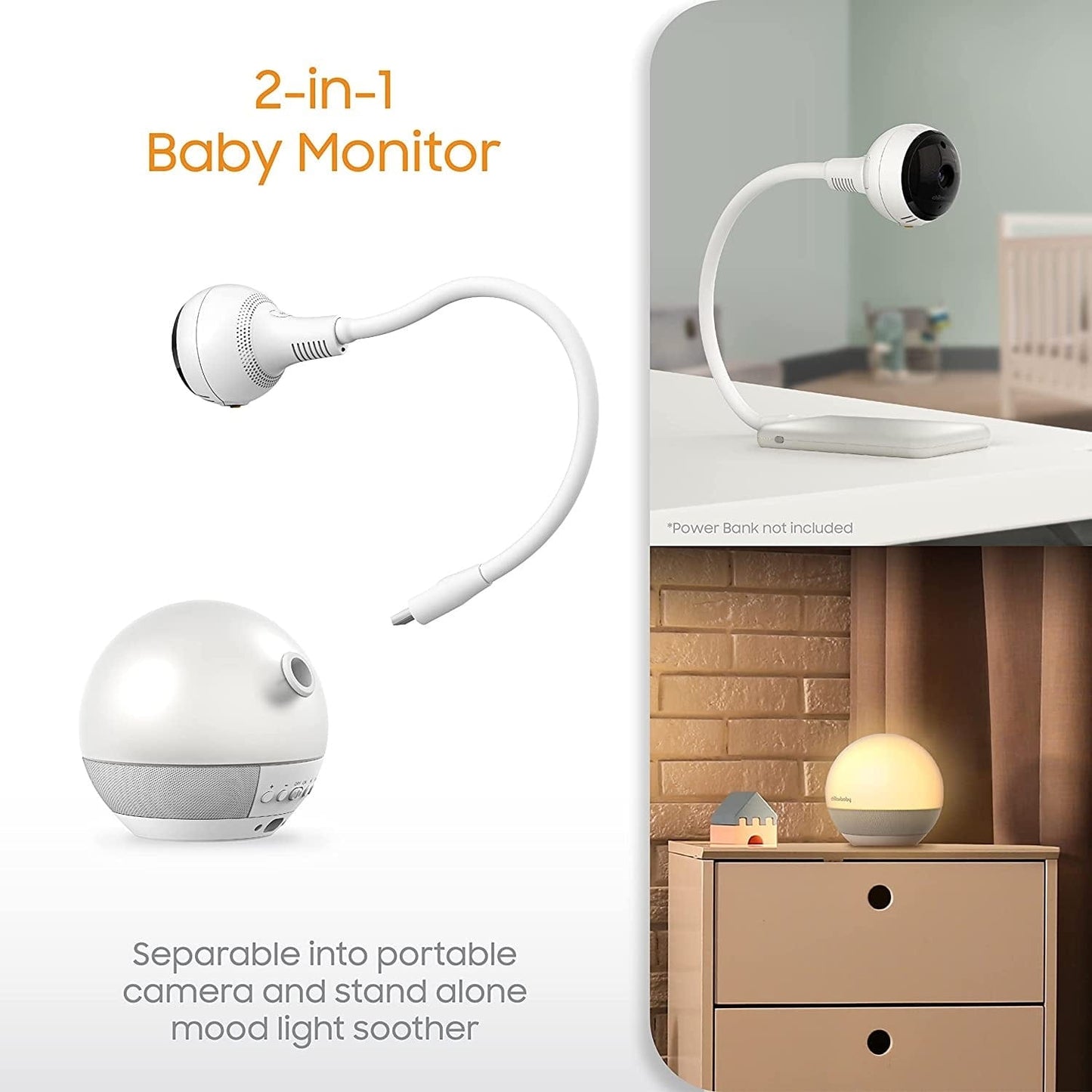 Chillaxbaby Babies ChillaxBaby Baby Mood Pro with Gooseneck Camera and 4.3" Baby Monitor