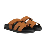 Hermes Chypre Sandals "Brown/Tan Leather"