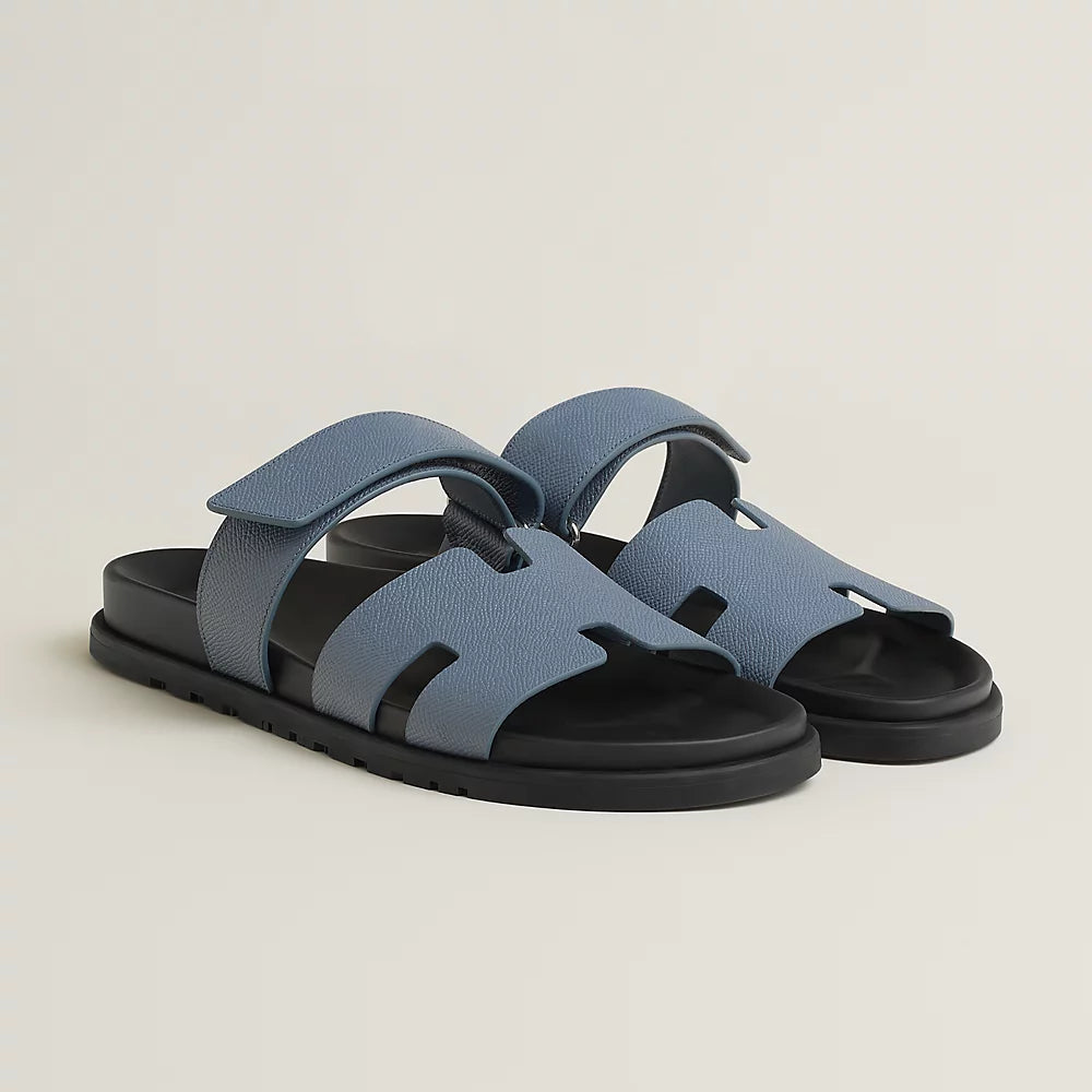 Hermes Chypre Sandals "Bleu Grignon" - 43 EU