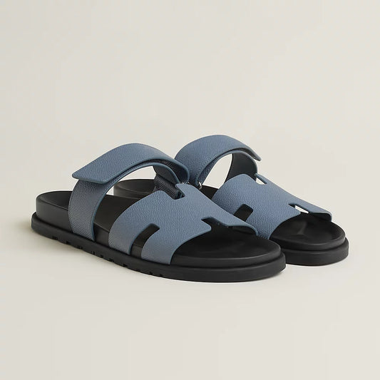 Hermes Chypre Sandals "Bleu Grignon" - 43 EU