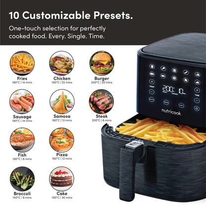 Nutricook - Air Fryer 2 5.5 Liters 1700 Watts AF205K - Black