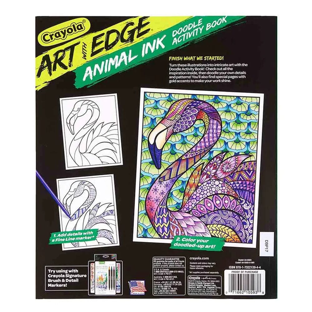 Crayola Toys Crayola - Animal Ink Doodle Activity Book Art With Edge