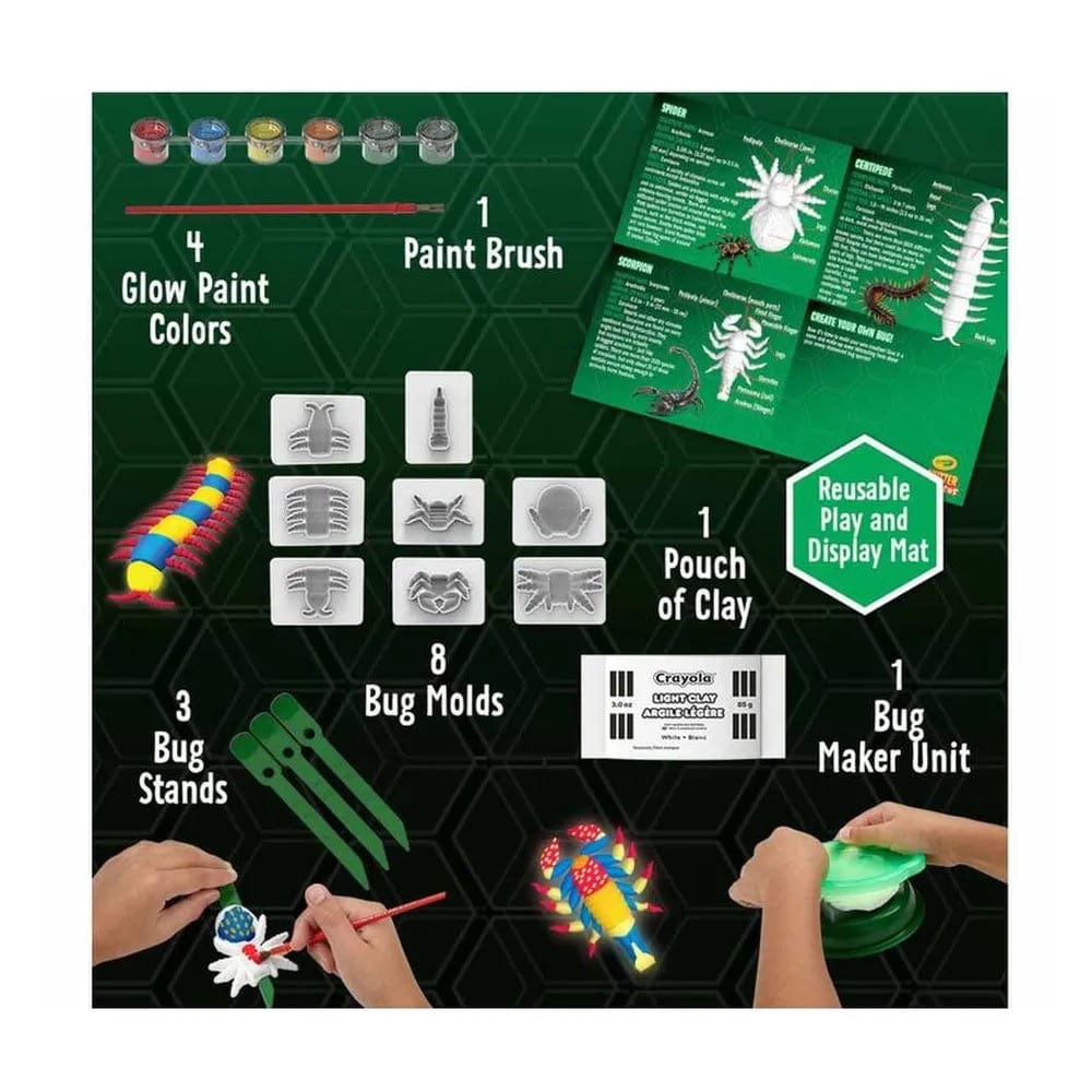 Crayola Toys Crayola - Critter Creator Glow in The Dark Clay Art Kit W/ Paint
