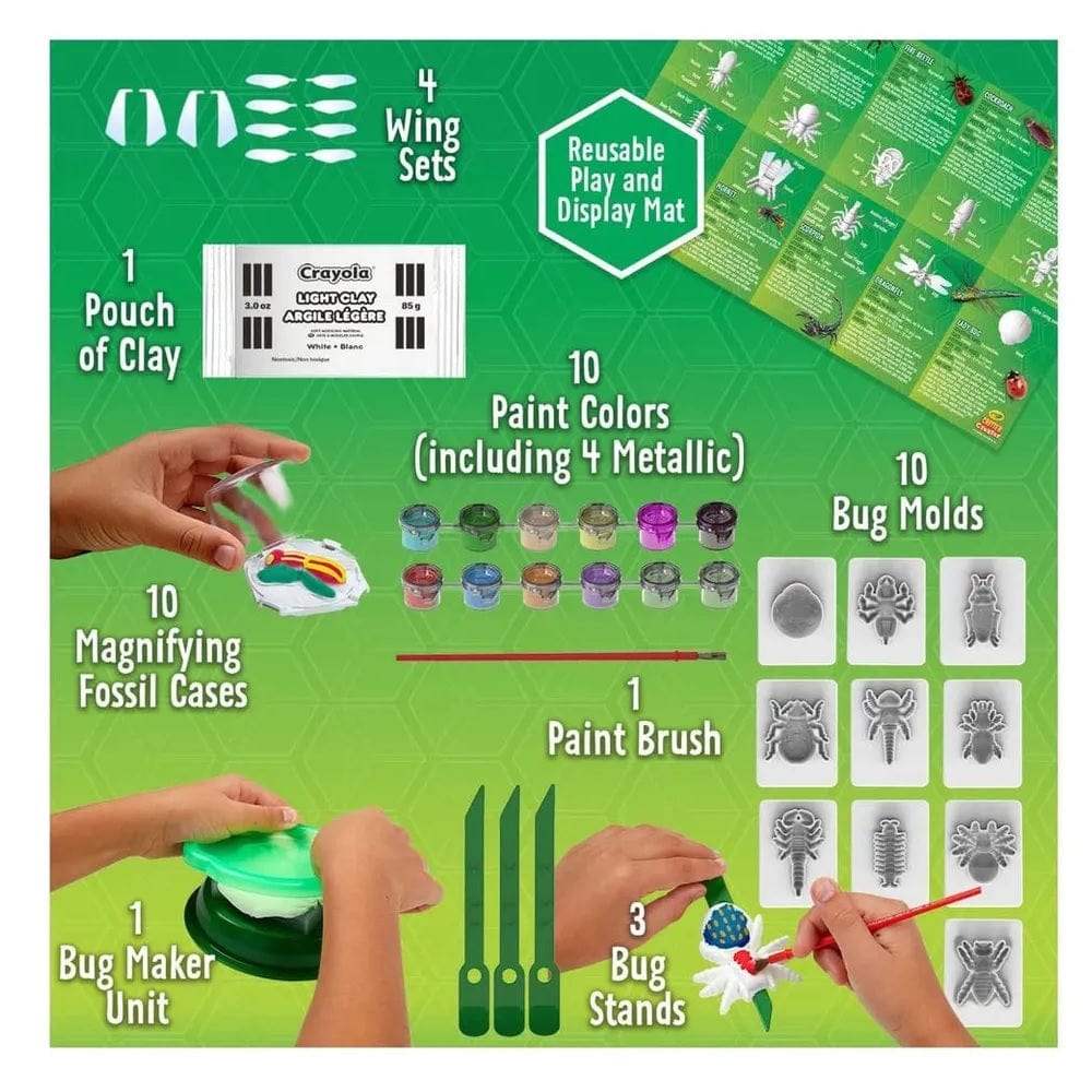 Crayola Toys Crayola - Critter Creator Metallic Clay Art Fossil Kit W/ Paint