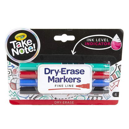 Crayola Toys Crayola - Low Odor Dry Erase Markers, Fine Tip, Pack of 4