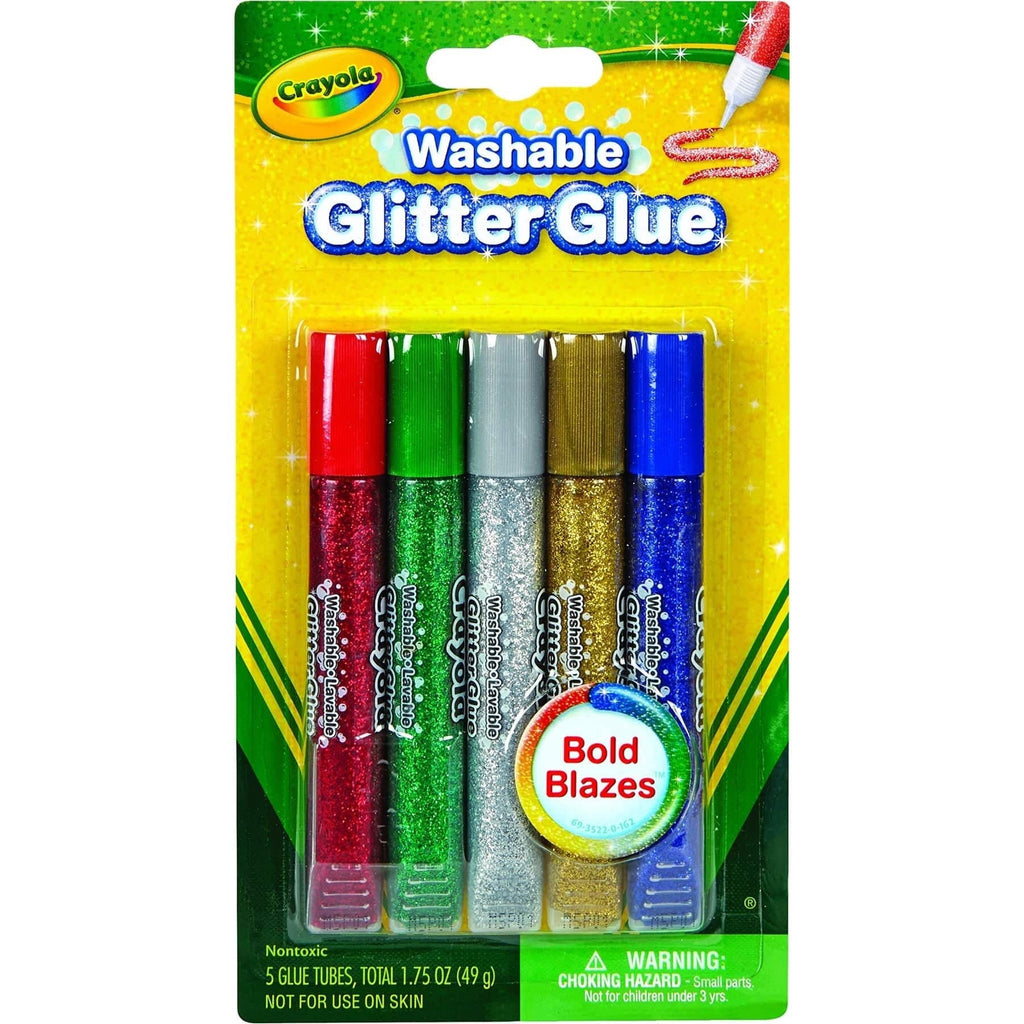 Crayola Toys Crayola - Set of 5 Washable Glitter Glue, Bold Blazes
