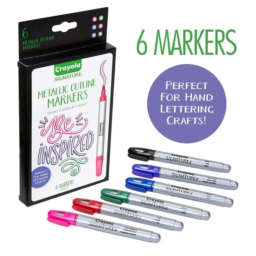 Crayola Toys Crayola - Signature Metallic Outline Paint Markers - 6pcs