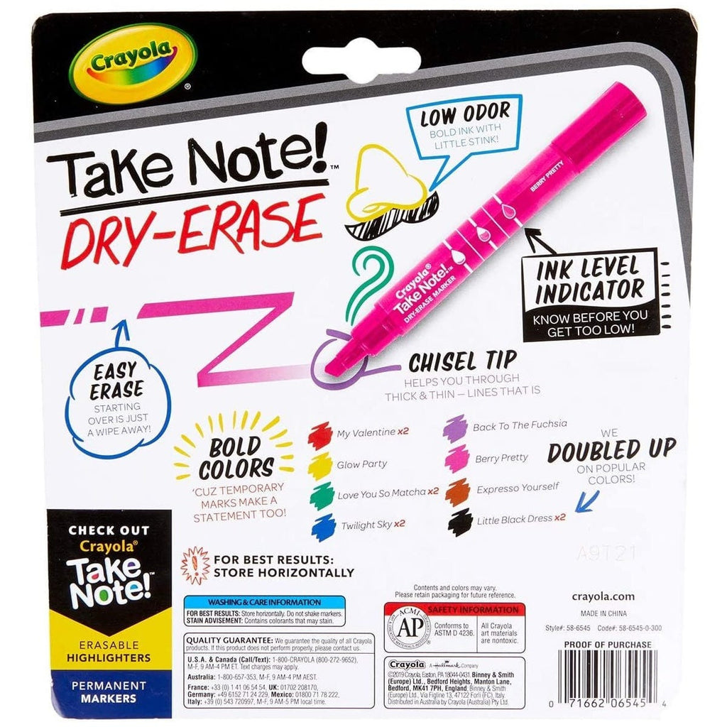 Crayola Toys Crayola - Take Note Colored Dry Erase Markers - 12 Count