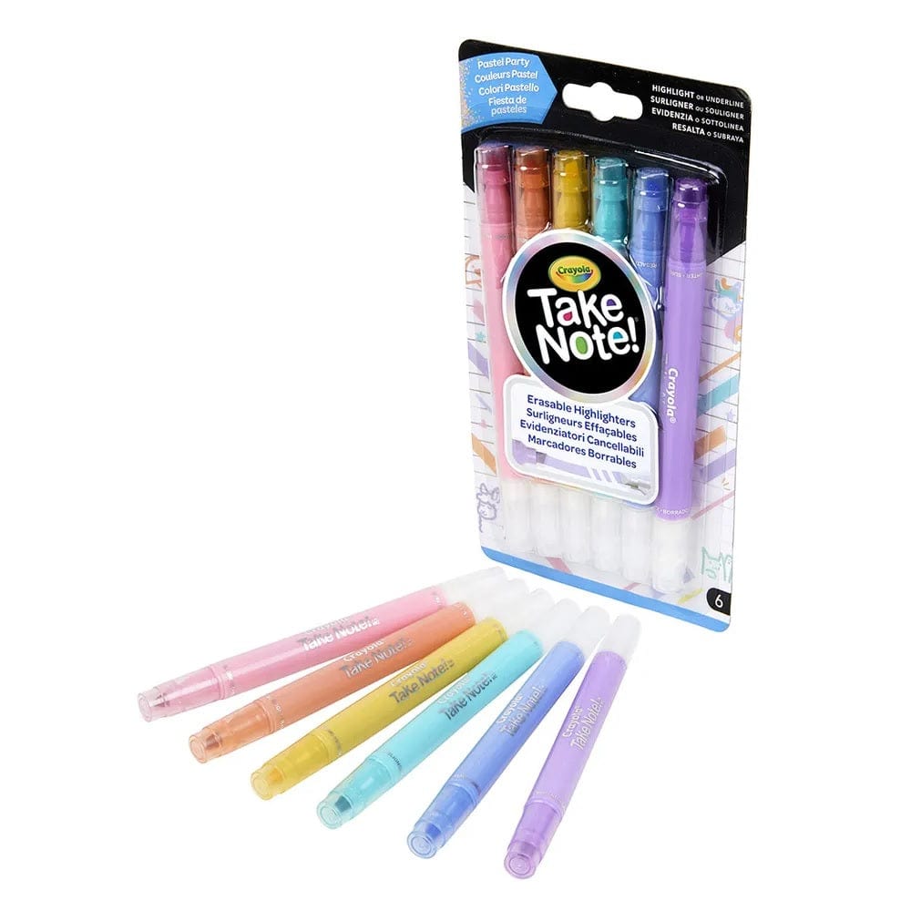Crayola Toys Crayola - Take Note! Erasable Highlighters 6pcs - Pastel Party