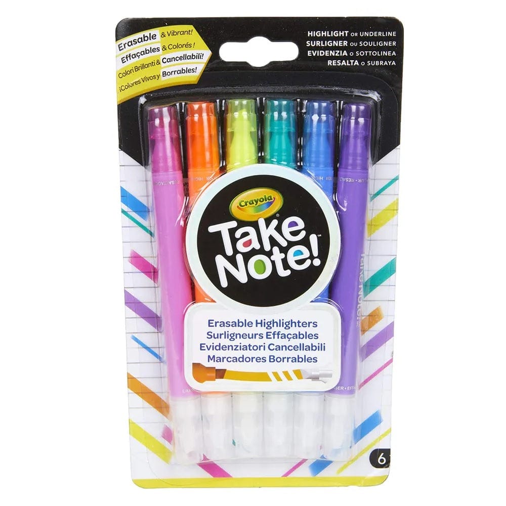 Crayola Toys Crayola - Take Note! Erasable Highlighters, Pack of 6