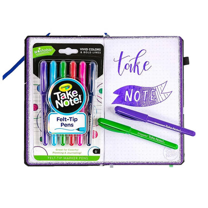 Crayola Toys Crayola - Take Note Washable Felt Tip Pens, Pack of 6