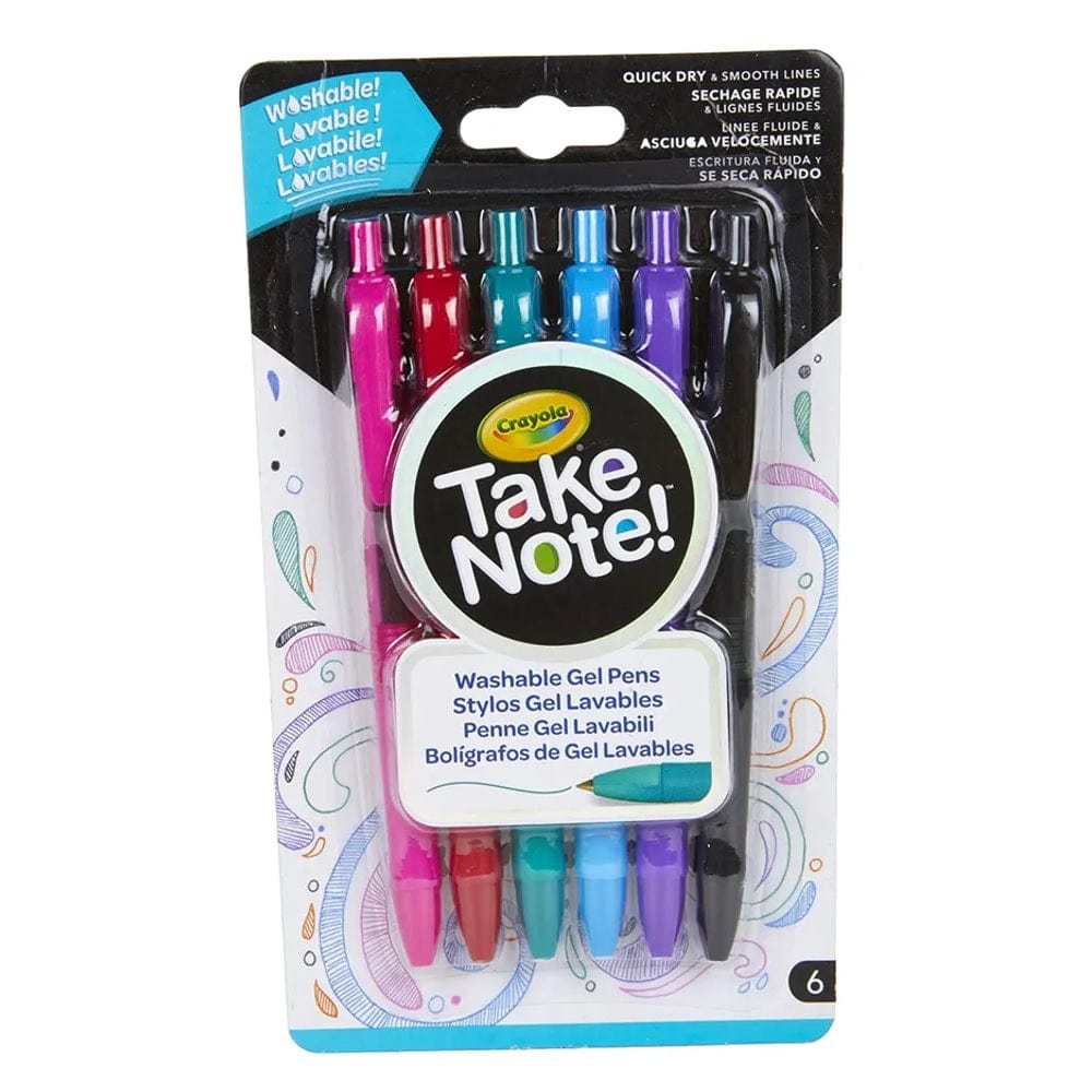 Crayola Toys Crayola - Take Note! Washable Gel Pens, Pack of 6