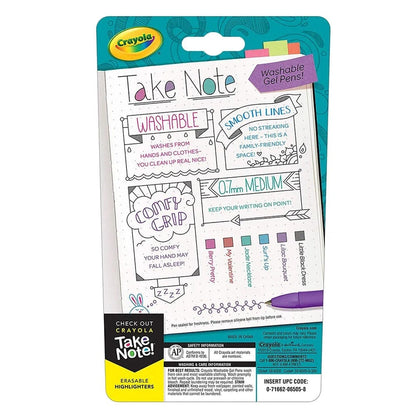 Crayola Toys Crayola - Take Note! Washable Gel Pens, Pack of 6