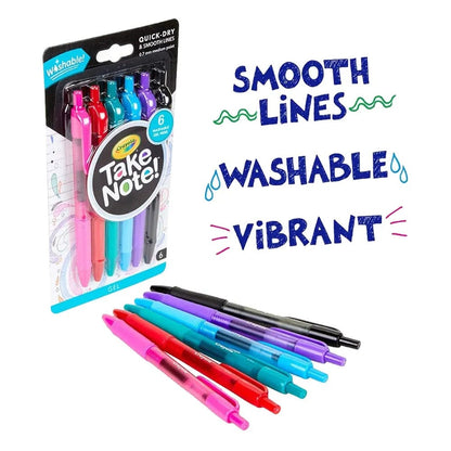 Crayola Toys Crayola - Take Note! Washable Gel Pens, Pack of 6