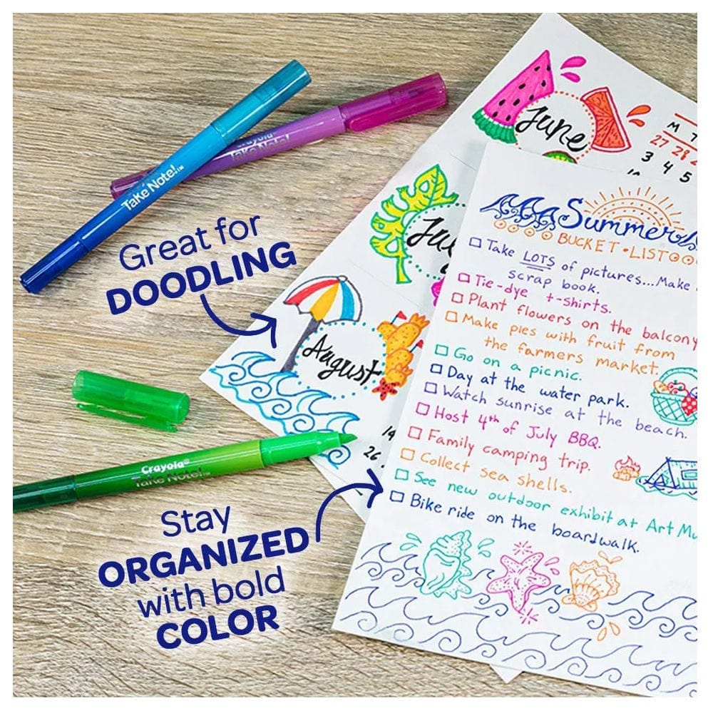 Crayola - Take Note! Write & Highlight Pens, Pack of 6 – Flitit ...