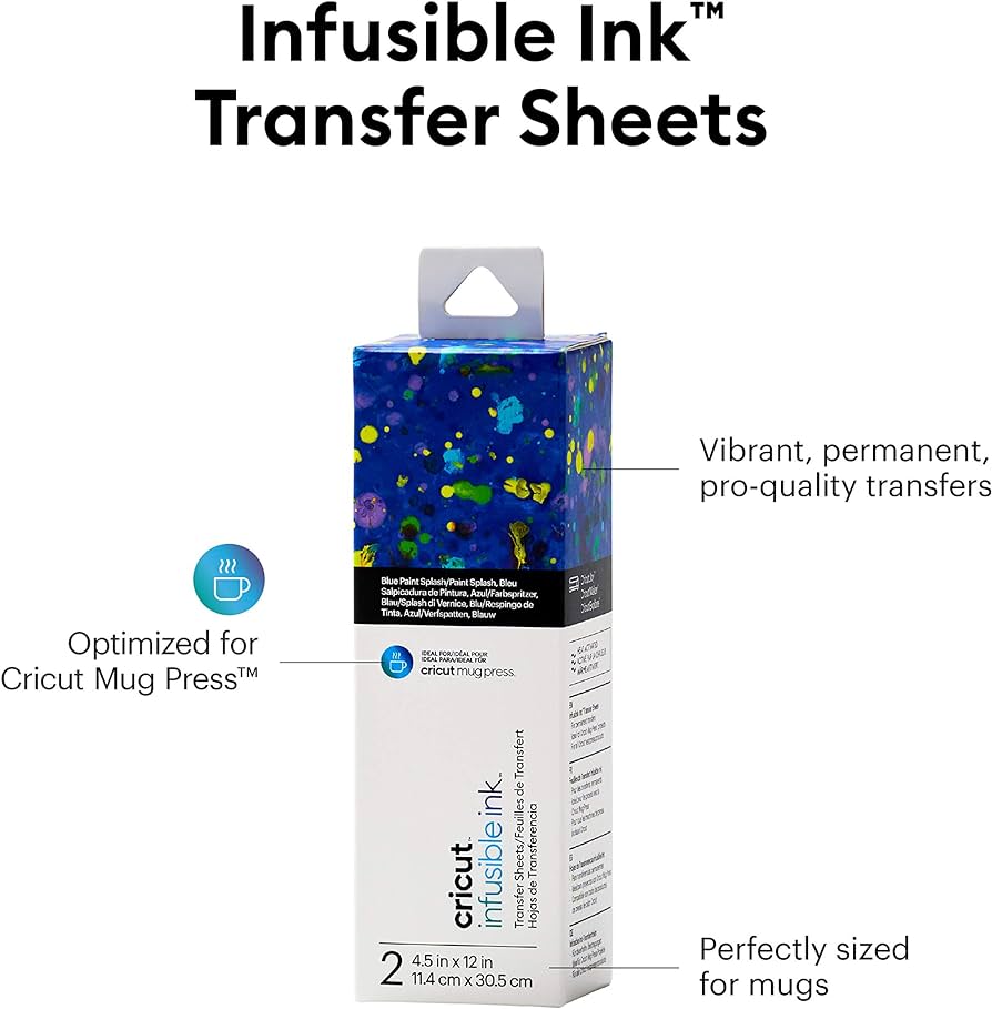 Cricut Arts & Crafts Cricut Infusible Ink Transfer Sheets 2-pack (Blue Paint Splash)