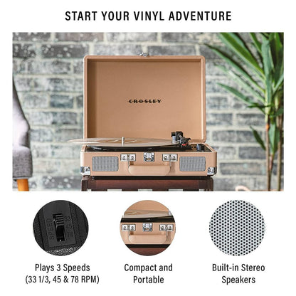 Crosley turntables Crosley Cruiser Plus Portable Turntable With Bluetooth In/Out- Light Tan