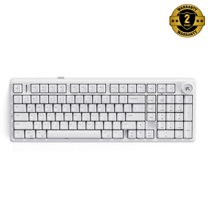 Cybeart Akula 99 - Compact Full Size Tri-Mode Wireless RGB Gaming Keyboard - White
